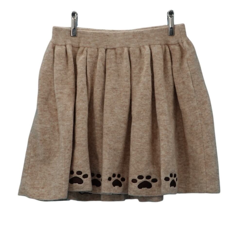 Kina & Tam Size Medium Wool Paw Print Skirt